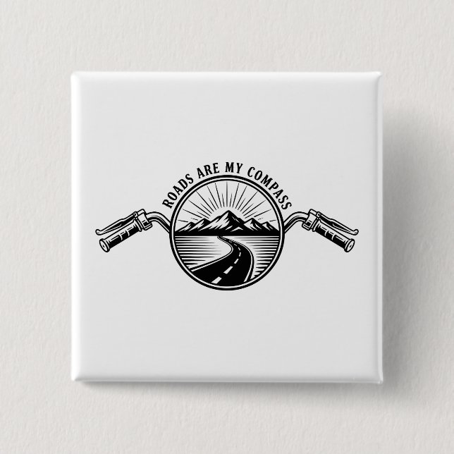 Motorcycle Horizon Adventure      2 Inch Square Button (Front)