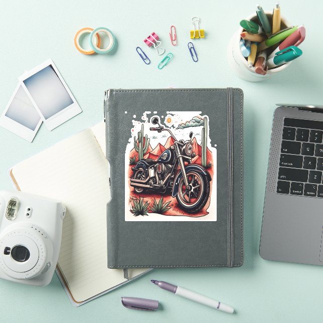 Motorcycle in Desert Cactus Western Set (iPad Cover)