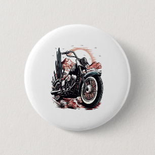 Motorcycle in Desert Cactus Western Set (3) 2 Inch Round Button