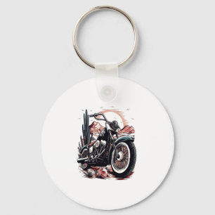 Motorcycle in Desert Cactus Western Set (3) Keychain