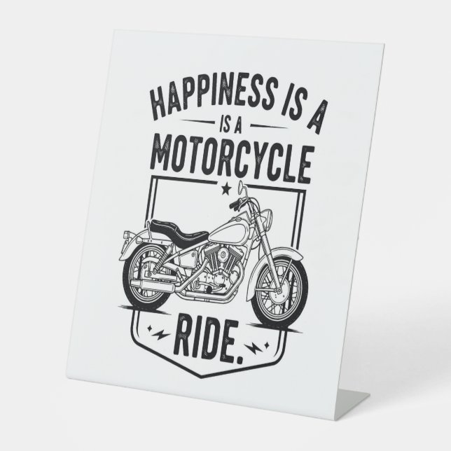 Motorcycle in Desert Cactus Western Set (3) Pedestal Sign (Front)