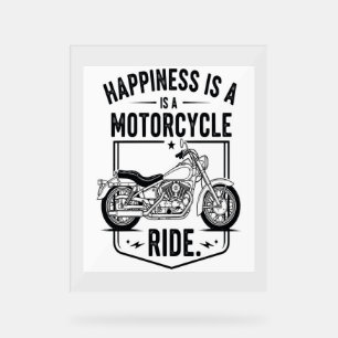 Motorcycle in Desert Cactus Western Set (4) Acrylic Sign