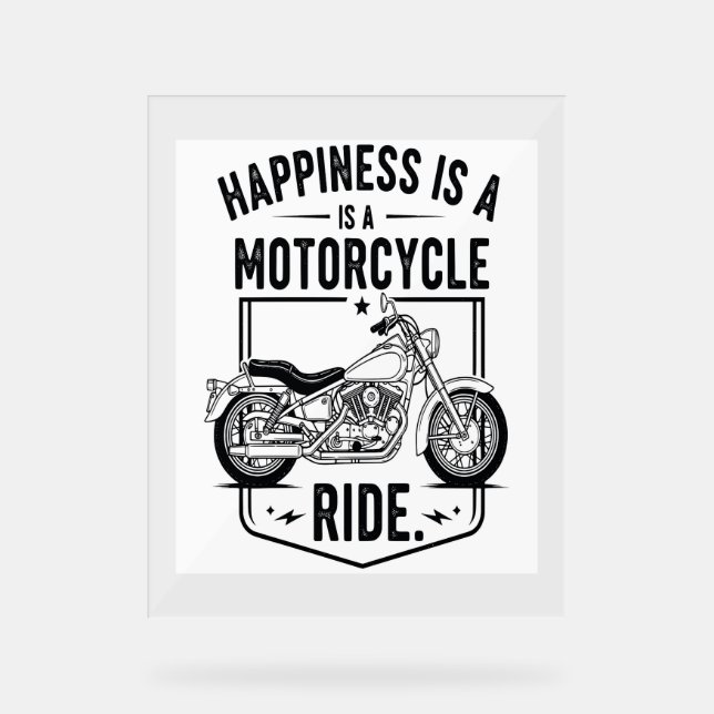 Motorcycle in Desert Cactus Western Set (4) Acrylic Sign (Front)