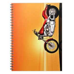 motorcycle in the sunset notebook