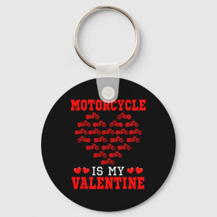 Motorcycle Is My Valentine Driver Team Cute Hearts Keychain