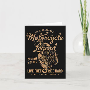 Motorcycle Legend Live Free Ride Hard Card
