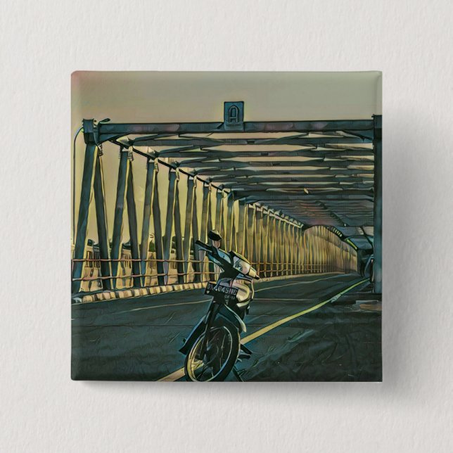 Motorcycle lover gift 2 inch square button (Front)
