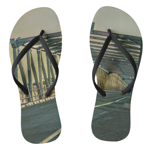 Motorcycle lover gift flip flops (Footbed)
