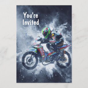 Motorcycle Madness Explosions Invitation