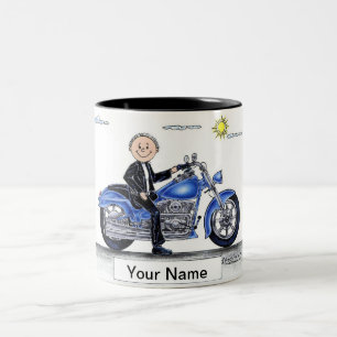 Motorcycle - Male Cartoon Two-Tone Coffee Mug
