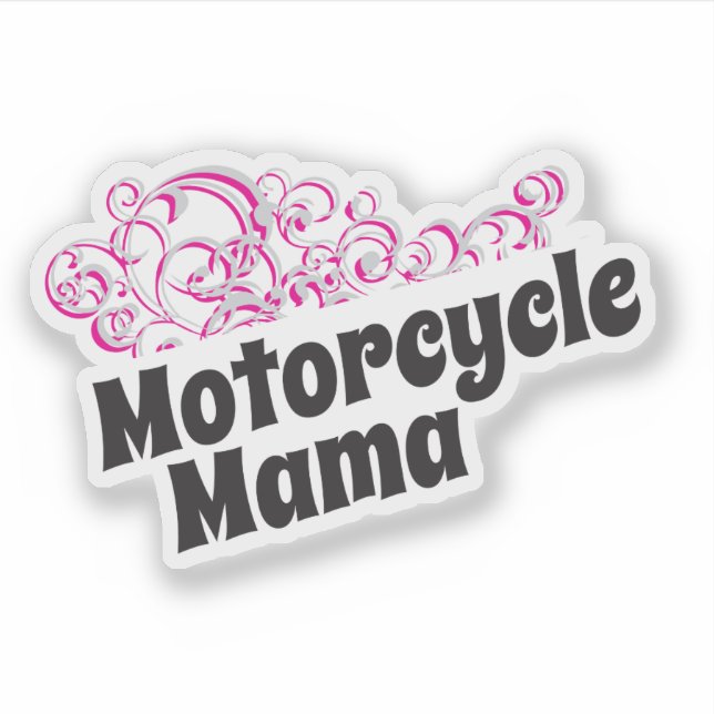 Motorcycle Mama  women bikers with swirly graphic (Front)