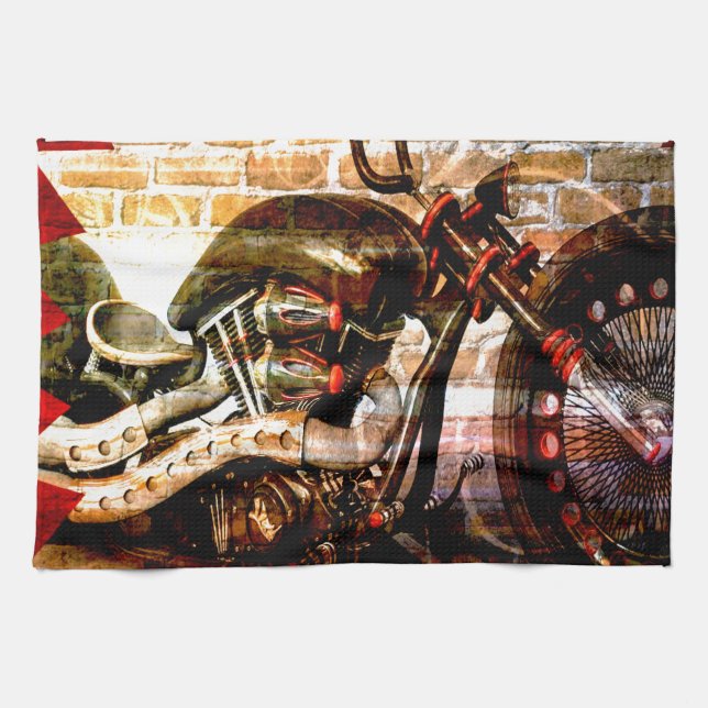 Motorcycle Mania Kitchen Towel (Horizontal)