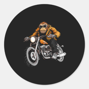 Motorcycle Monkeys Classic Round Sticker