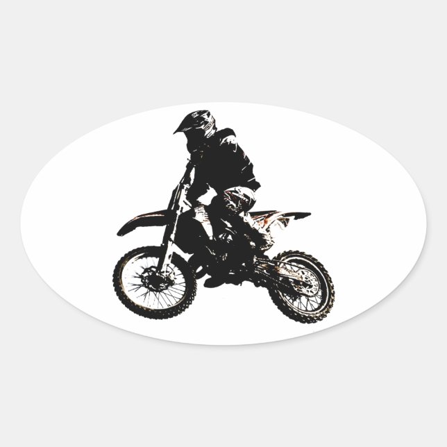 Motorcycle Motocross Oval Sticker (Front)