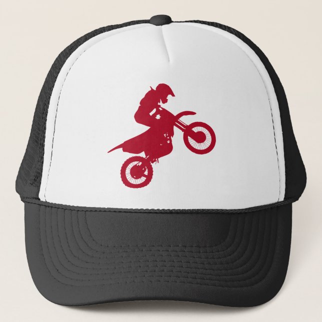 motorcycle motocross performing acrobatics trucker hat (Front)