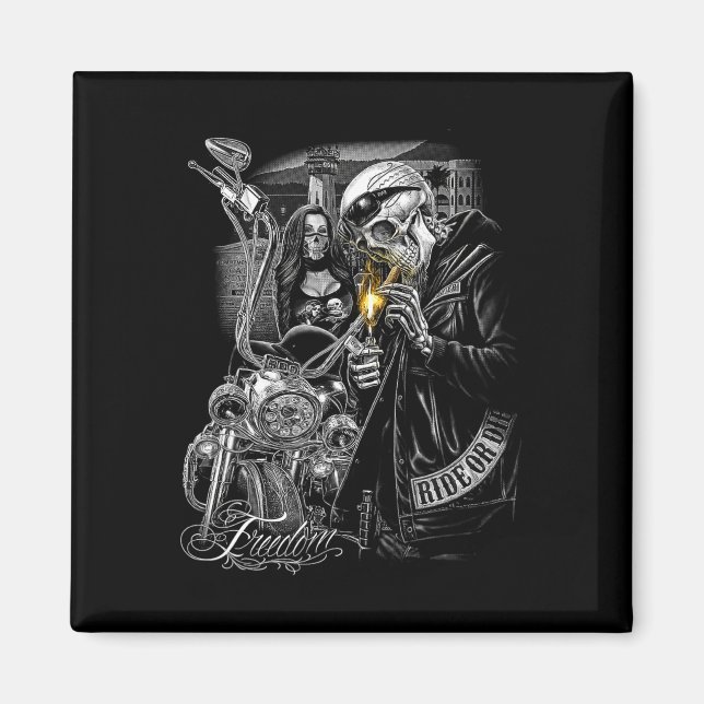 Motorcycle Motor Cycle Motorcycle Mechanic Hallowe Magnet (Front)