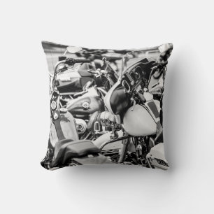 Motorcycle Motorbike Bikers Ride Riders Details Throw Pillow