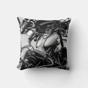 Motorcycle Motorbike Bikers Ride Riders Details Throw Pillow