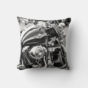 Motorcycle Motorbike Bikers Ride Riders Details Throw Pillow