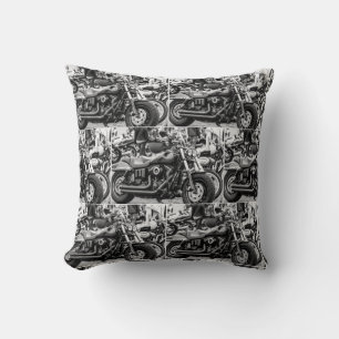 Motorcycle Motorbike Bikers Ride Riders Lifestyle Throw Pillow