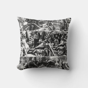 Motorcycle Motorbike Bikers Ride Riders Lifestyle Throw Pillow