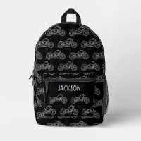 Motorcycle Motorbike Black Name Boys School