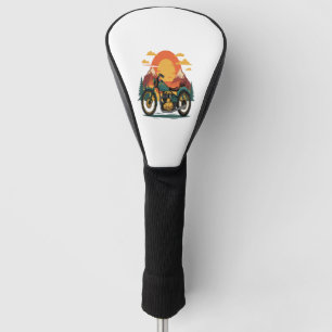 Motorcycle Motorbike Retro Vintage Sunset Golf Head Cover