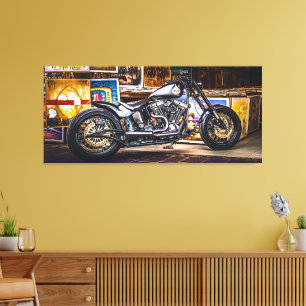 Motorcycle muse Harley Davidson in art Scen Canvas Print