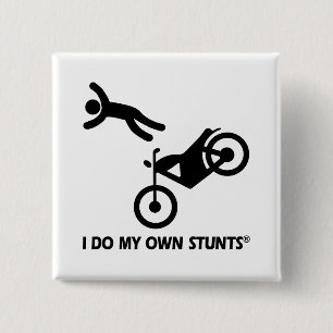 Motorcycle My Own Stunts 2 Inch Square Button