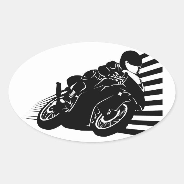 Motorcycle Oval Sticker (Front)
