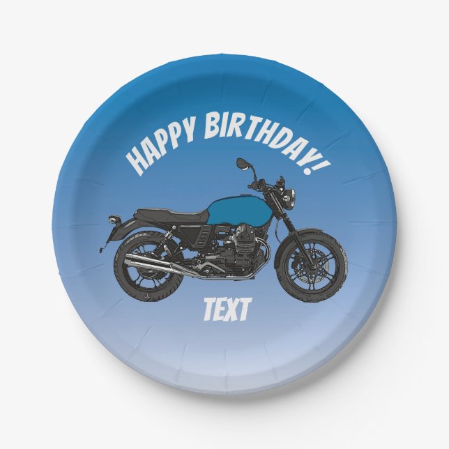 Motorcycle Paper Plate (Front)