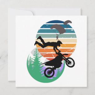 Motorcycle, parachutes, and the outdoors holiday card