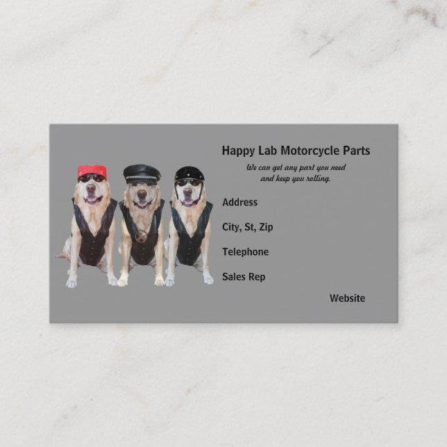 Motorcycle Parts Business Card (Front)