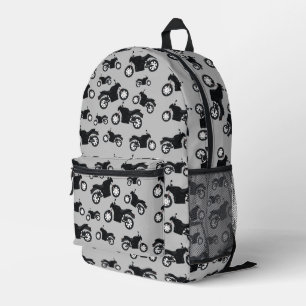 Motorcycle Pattern Back to School Printed Backpack
