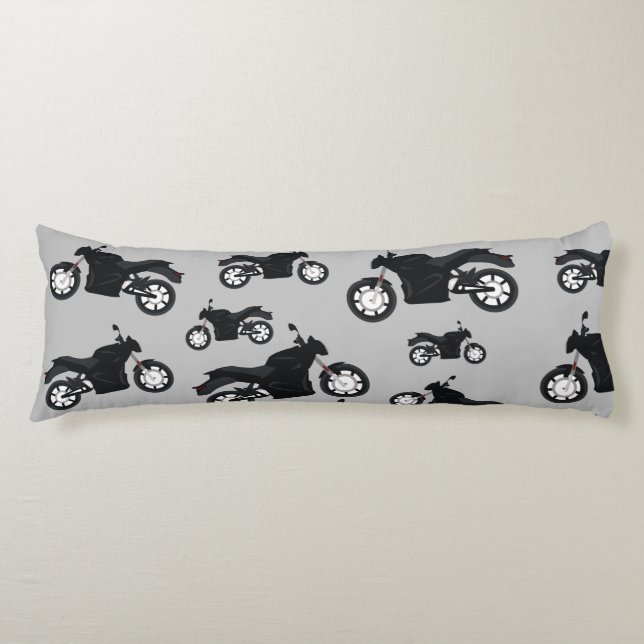 Motorcycle Pattern Body Pillow (Front)