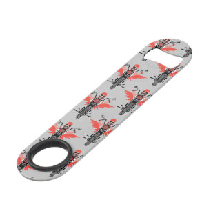 Motorcycle Pattern Motorcyclist Biker Orange Wings Bar Key