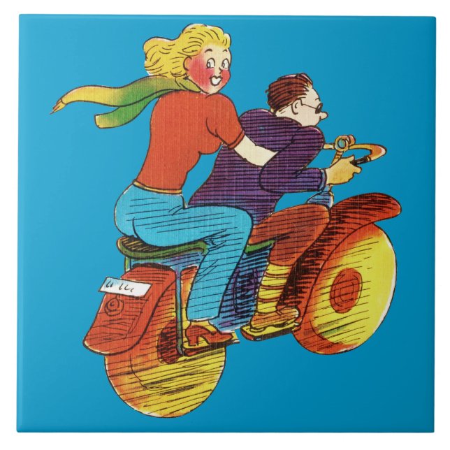Motorcycle Pin-Up Tile (Front)