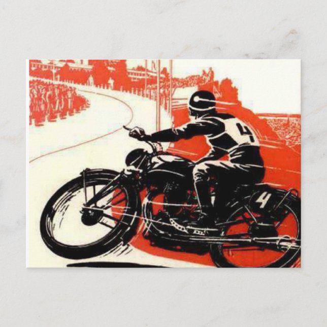 Motorcycle Race Postcard (Front)