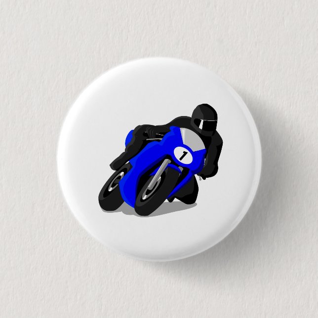 Motorcycle Racer 1 Inch Round Button (Front)