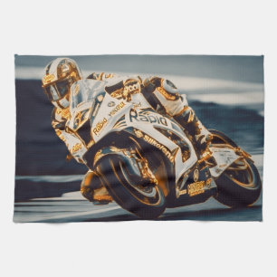Motorcycle Racer Kitchen Towel