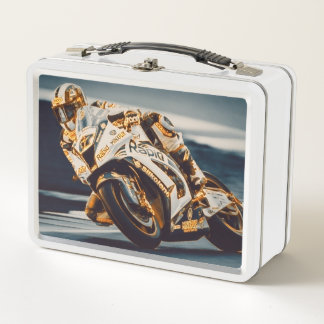 Motorcycle Racer Metal Lunch Box