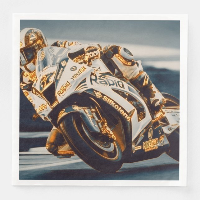 Motorcycle Racer Napkin (Front)