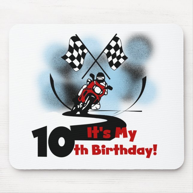 Motorcycle Racing 10th Birthday Mouse Pad (Front)