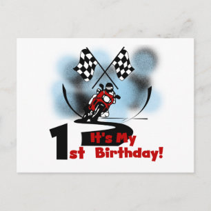 Motorcycle Racing 1st Birthday Tshirts and Gifts Postcard