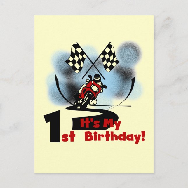 Motorcycle Racing 1st Birthday Tshirts and Gifts Postcard (Front)