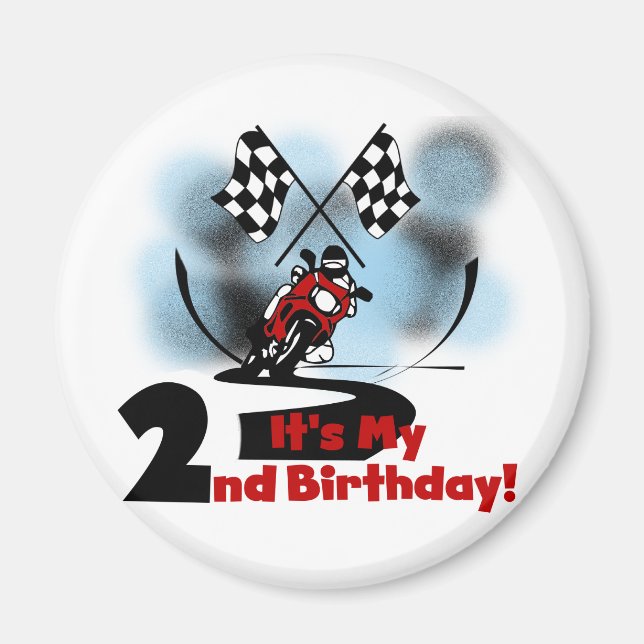 Motorcycle Racing 2nd Birthday Tshirts and Gifts Magnet (Front)