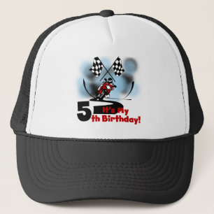 Motorcycle Racing 5th Birthday Trucker Hat