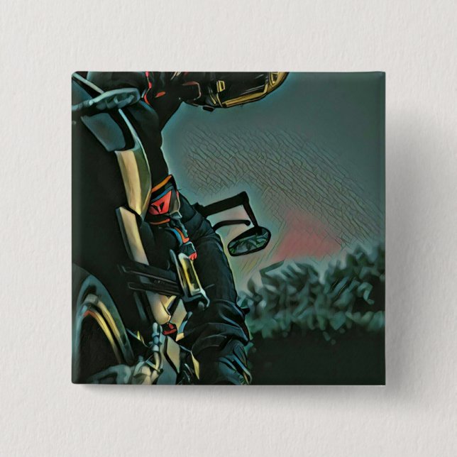 motorcycle racing lover gift 2 inch square button (Front)