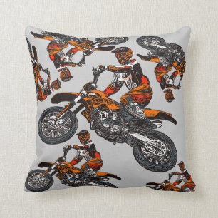 Motorcycle racing throw pillow