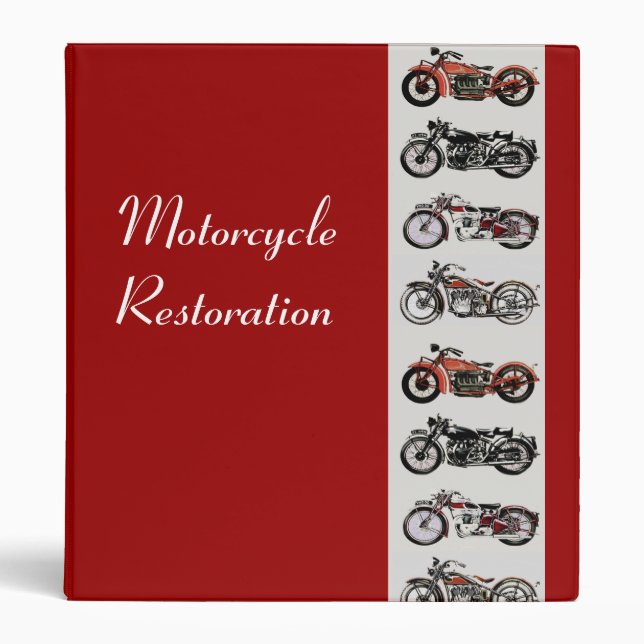 MOTORCYCLE RESTORATION red white grey Binder (Front)